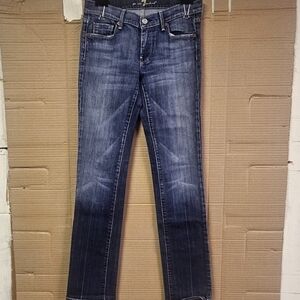 7 For All Mankind Dark Blue Straight Leg Jeans